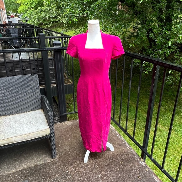 Adrianna Papell 100% Silk Pink Dress Size 4 - Picture 6 of 9